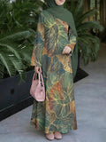 Women's Summer Office Long Sleeve Printed Set 2026 | 2 Piece Outfit Set - 3K6Y25MF26YTNSB221