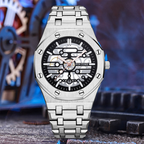 PINTIME Bestseller Mens Watch Non Mechanical Fashionable Formal Steel Band Watch Sports Waterproof Quartz Watch Men