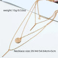 EU/US Import Necklace New Fashionable Personality Five-Point Star Wand Horizontal Round Lens Alloy Multi-Layer Necklace Women 5919