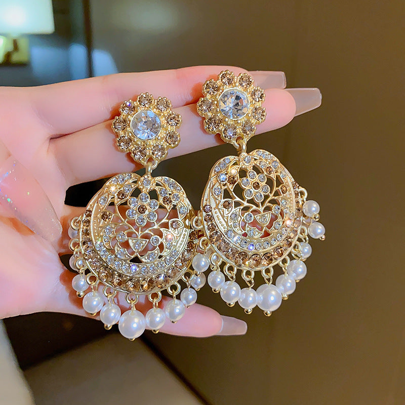 Vintage Enamel Oval Flower Earrings - view 9