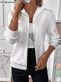 Women's Fall-Winter Knit Long Sleeve Hoodie + Jacket 2026 | Trendy Jacket - White
