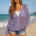 Summer Fashion Knit Long Sleeve Hollow-Out Set