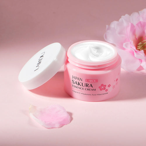 莱蔻日本樱花精华面霜25g 补水保湿霜护肤品化妆品跨境厂家批发