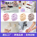 Amazon Twist Sponge Headband Girls Premium Wool Scarf Fabric High Crown Headband Face Wash Makeup Head Headband Set