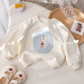 Girls' Cartoon Patchwork Pullover Hoodie