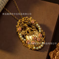 Vintage Accessory Summer New Heavy-Duty Creative Necklace Brooch 2-in-1 Western Artsy Retro Jewelry Set