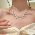 Dazzling of Love _ French K Gold Breeze Pearl Necklace Earrings Set 2026 New Premium Clavicle Chain Choker