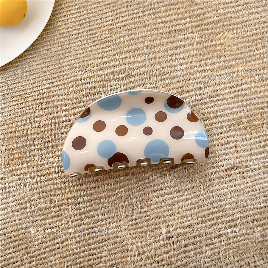 Korean Polka Dot Acrylic Hair Claw Clip - view 8