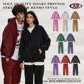 ARTIE Unisex Fall/Winter Retro Batik Distressed Washed Hoodie & Pants Set