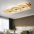 New living room lamp rectangular LED ceiling lamp with fan Nordic brightened intelligent voice control living room main lamp