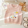 Girls' Cartoon Duckling and Kitty Jacquard Knit Vest