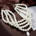 EU/US Import Accessory Elegant Simple Multi-Layer Pearl Choker Western Ba Rock Unique-Shaped Pearl Necklace Women