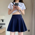 Spring-Summer Korean Plus Size High Waist Elastic Skirt + Pleated Skirt + Short Skirt