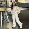 Girls' Knit Hoodie & Wide-Leg Pants Set