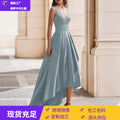 2026欧美跨境亚马逊连衣裙夏季女式性感V领宴会礼服外贸货源