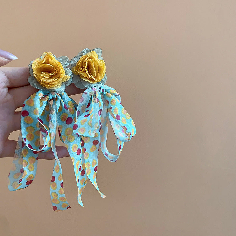 Dopamine Pearl Flower Drop Earrings - view 8