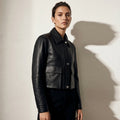 Women's 2026 Fall Office Elegant Lapel Collar Cropped Jacket | Trendy Jacket - Classic Black