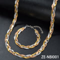New Import 3 Layer Woven Necklace Classic Simple Light Luxury Fashionable No Fade Colorful Necklace Bracelet Set