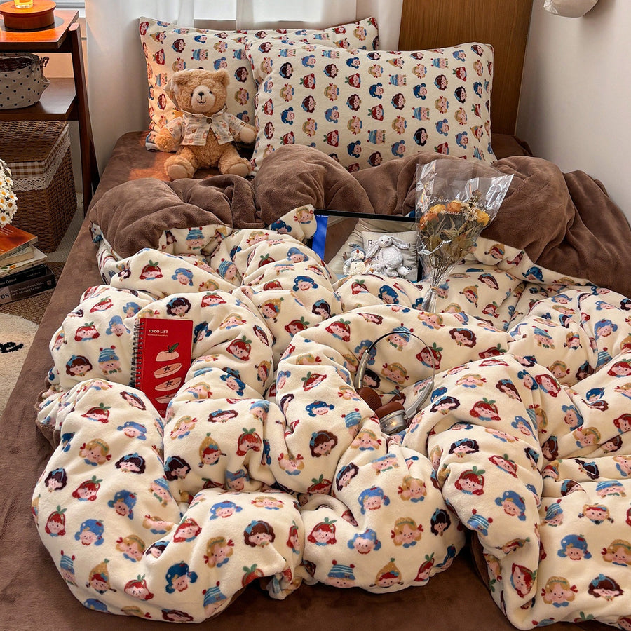 Vintage Cat Milk Velvet 4-Piece Bedding Set - view 4