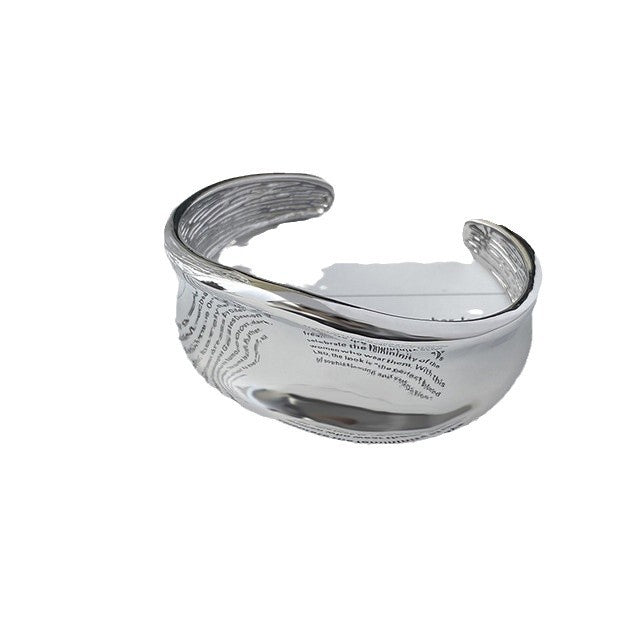 Silver-Tone Irregular Curved Cuff Bracelet - view 5