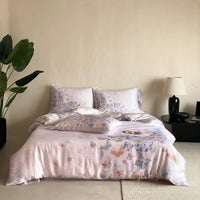 Pink Dream Butterfly / 1.5m Bed - 4-Piece Flat Sheet - Fits 200x230cm Duvet