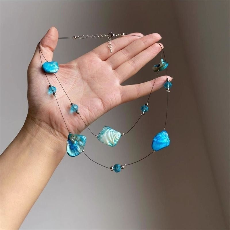 Beach Shell and Pearl Layered Necklace - view 4