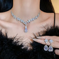 Western Rhinestone Jewelry Set Necklace Women Banquet Premium Accessory New Clavicle Chain Super Sparkle Light Luxury Accessory Trendy