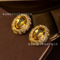 Vintage Earrings Premium vintage Western Heavy-Duty Set Inlay Light Luxury Stud Retro Necklace Jewelry Set