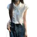 Summer Office French Short Sleeve Shirt