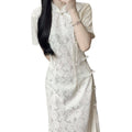Women's Spring-Summer New Chinese Elegant Qipao Dress + Dress 2-Piece Set 2026 - Two-Piece Set