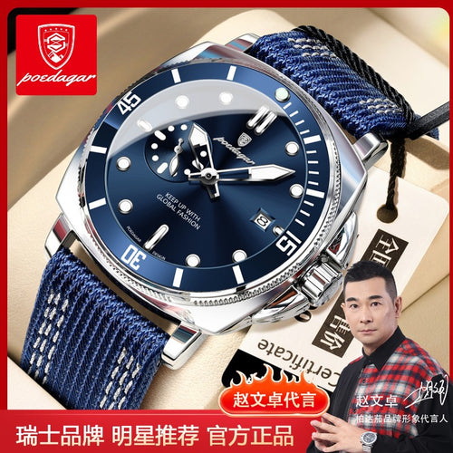 Swiss Brand Large Dial Casual Leather Band Mens Watch Quartz Watch Live Export Bestseller Drop Ship