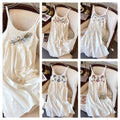 Bohemian Ethnic Style Embroidered Camisole Mid-Length Dress