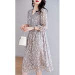 100% Silk Beaded Embroidery V-Neck Maxi Dress - New Chinese Style Plus Size