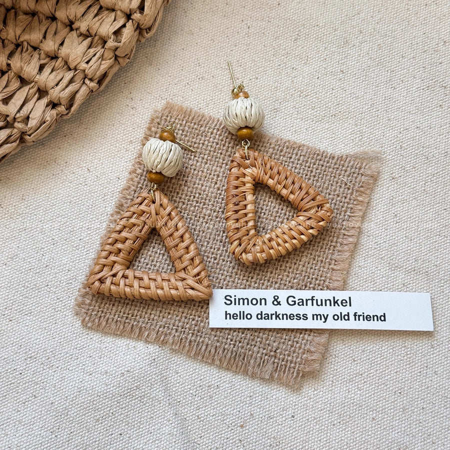 Bohemian Woven Straw Statement Earrings - view 7