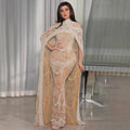 Heavy Beaded Train Evening Gown - Luxury Runway Gala Formal Dress Women