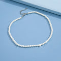 Export Overseas New Personality Simple Short Pearl Heart Choker Fashionable Retro Clavicle Chain Necklace N6305