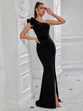 Women's One-Shoulder Slim Fit Sexy Classic Socialite Evening Gown