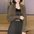 Women's Summer Korean Fashion Knit Long Sleeve Hollow-Out Sun-Protection Lightweight - Coffee Hollow Out Shawl