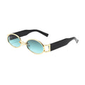 Retro Oval Round Sunglasses Small-Frame Metal Hong Kong Style Photoshoot Unisex Premium Personality Wear Jewelry Outfit Sunglasses