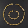 Turkey Breeze Classic Evil Eye Double-Layer Band Mutual Clasp Chain Fit Retro Exotic Necklace Bracelet Set Women Set