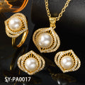 Pearl Accessory Wholesale Versatile Premium Pearl Pendant ins Breeze Clavicle Chain Necklace Ring Earrings Set