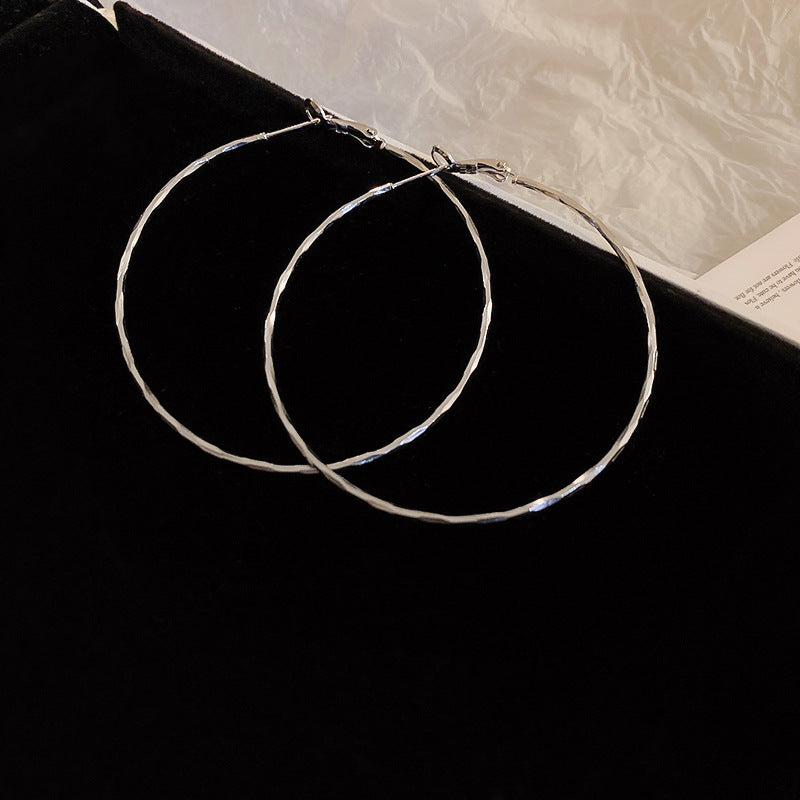 Minimalist Silver-Tone Hoop Earrings - view 11