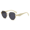 Overseas 2025 New Western Fashionable Versatile Metal Sunshade Sunglasses Personality Polygon Influencer Pick Sunglasses