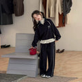 Girls' Lace Trim Base Layer & Half Zip Hoodie Set - Sports