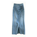 Summer Fashion Elegant High Waist Slit Hollow-Out Pattern Skirt