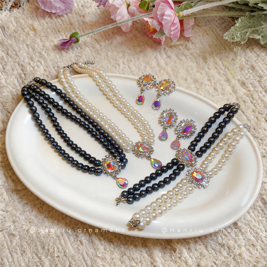Vintage Pearl Jewelry Set – Necklace, Earrings and Bracelet - view 2