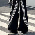 Girls' Printed Boat Neck Tee Stripe Wide-Leg Pants Sports Set