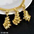 2025 New Overseas Middle East Accessory Minimalist Croissant Necklace Earrings Set Women Personality Unique New Trendy