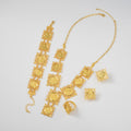 Middle East Exotic Breeze Retro 18K Gold Plated Jewelry Set Floral Brand Lens Spliced Bride Clothing Standard Gold Jewelry