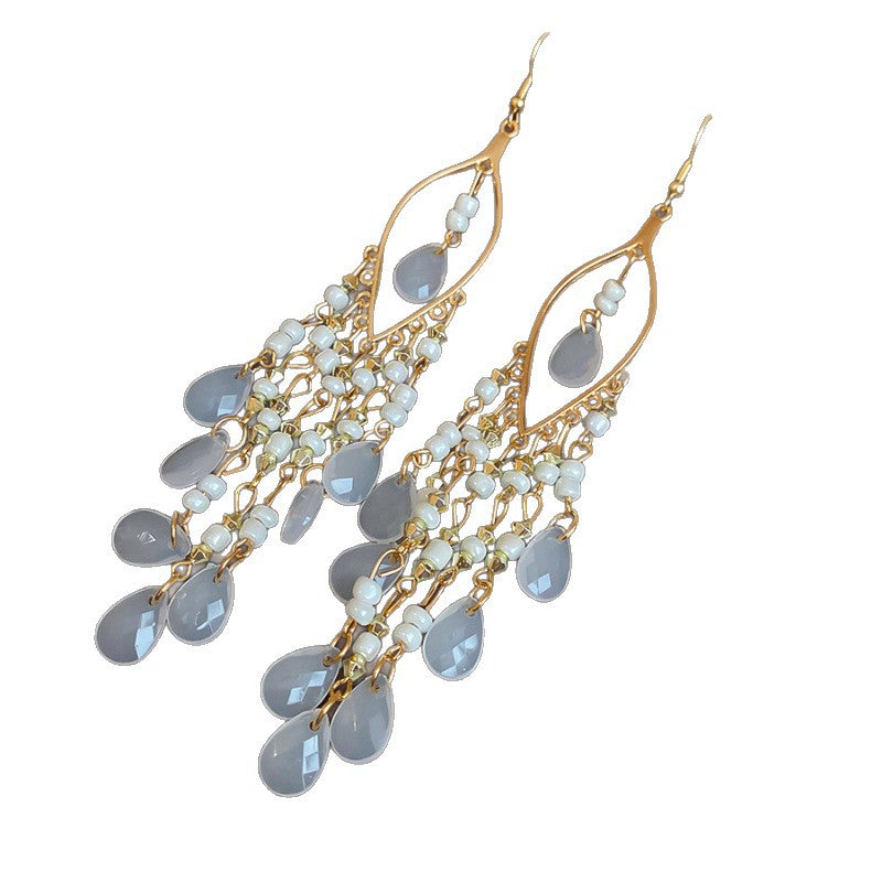 French Shell Circle Pearl Hoop Earrings - view 5
